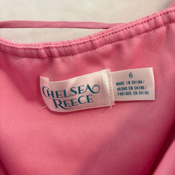 Chelsea Reece Pink Puff Sleeve Midi Dress size 6 - Picture 11 of 11